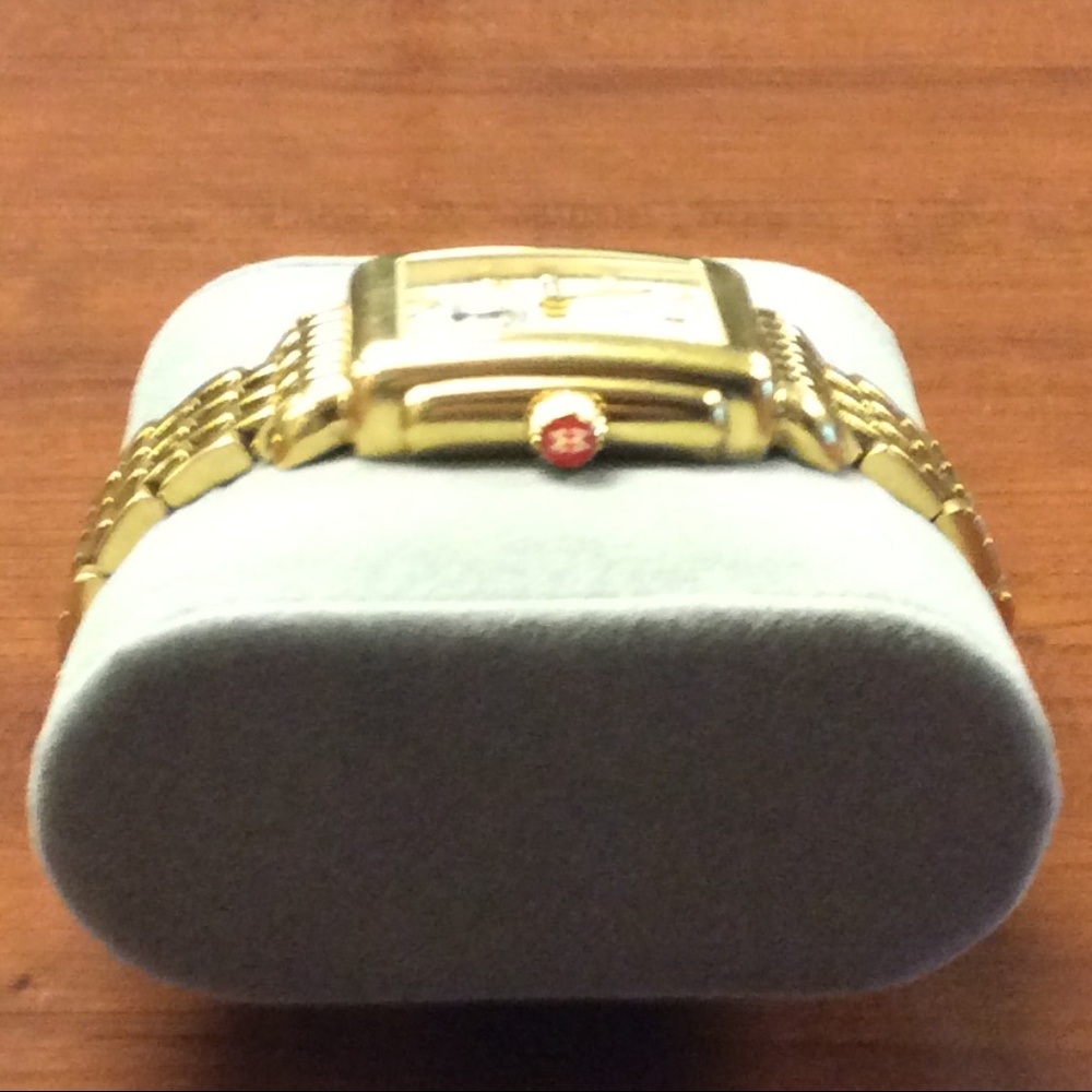 Michele Deco Gold Diamond Dial Watch - Picture 6 of 8